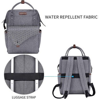 Damen Rucksack 15,6 Zoll Laptop wasserdicht Daypack Grau