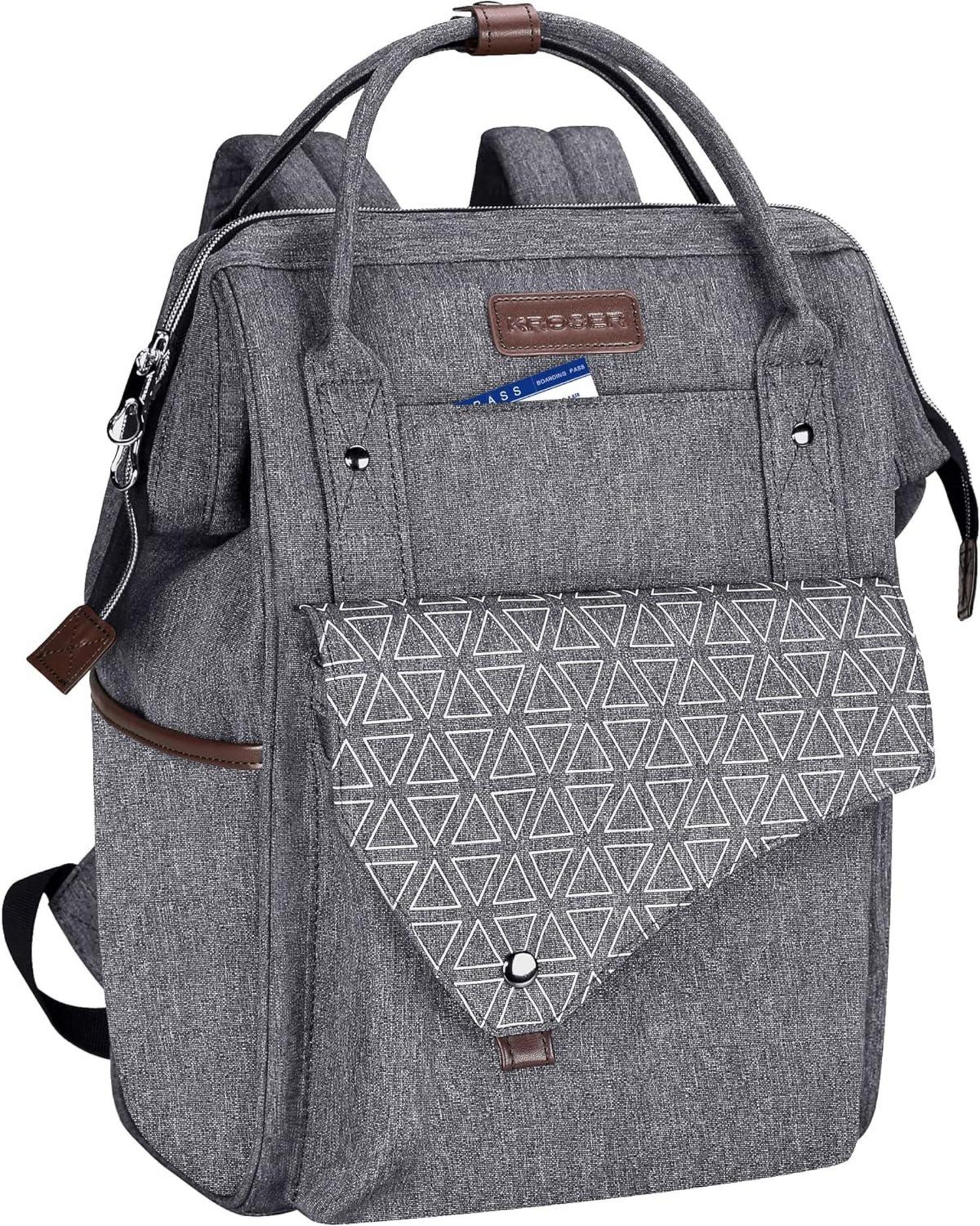 Rucksack Damen 15,6 Zoll für Schule Laptop wasserdicht Grau