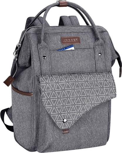 Rucksack Damen 15,6 Zoll für Schule Laptop wasserdicht Grau