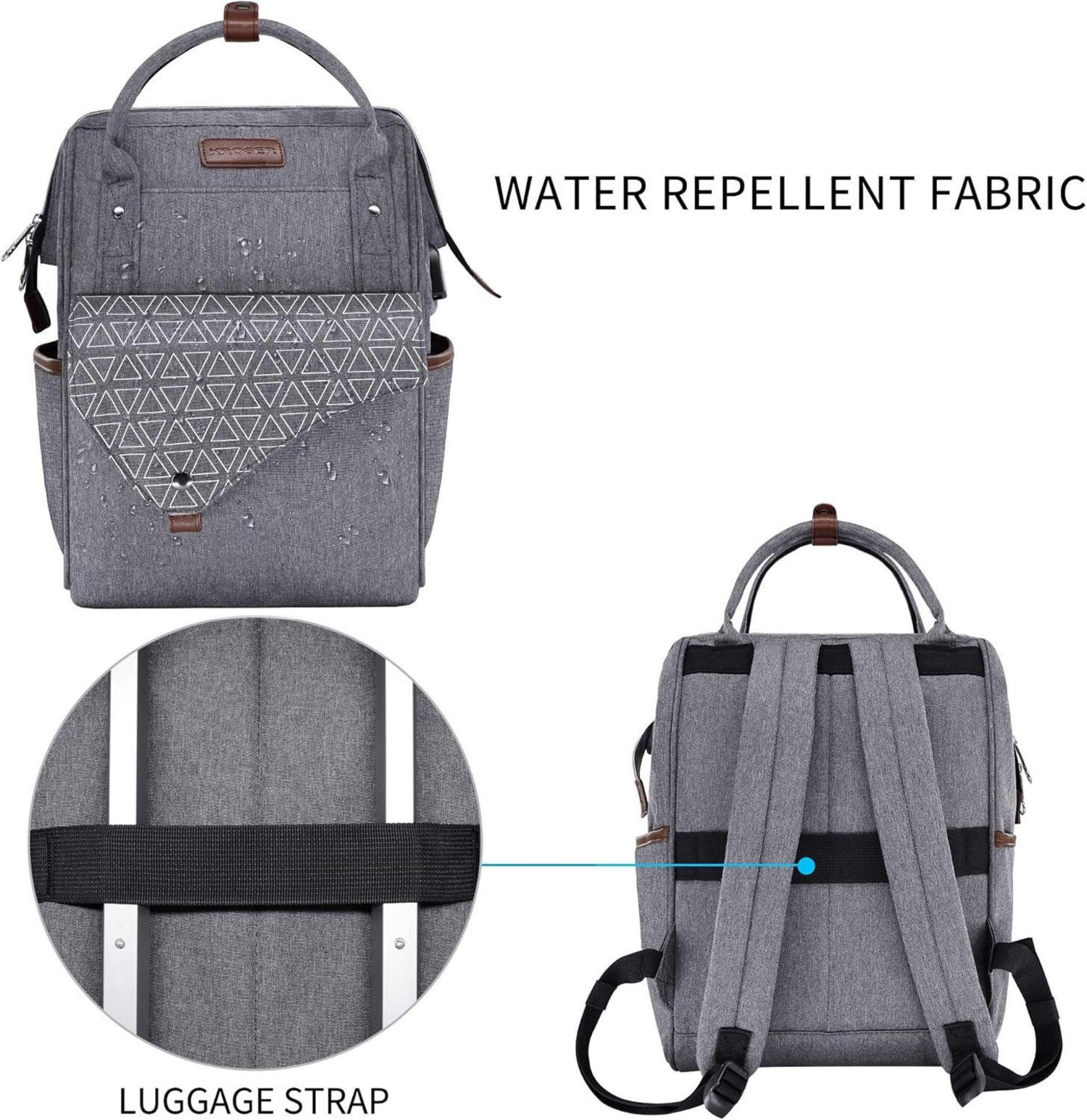 Rucksack Damen 15,6 Zoll Schulrucksack Daypack wasserdichte Grau