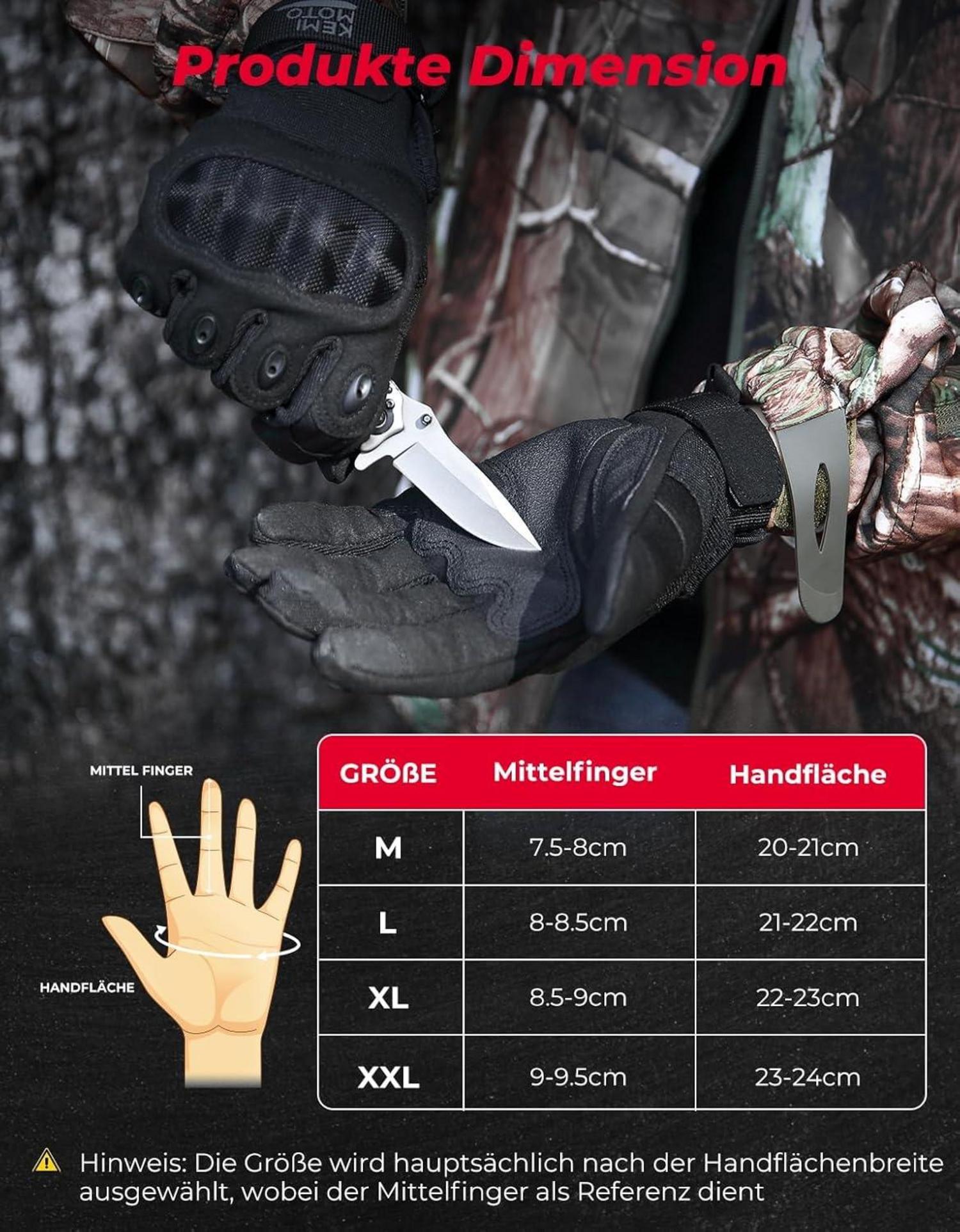 Taktische Motorradhandschuhe mit Kohlefaser Knöchelprotektor