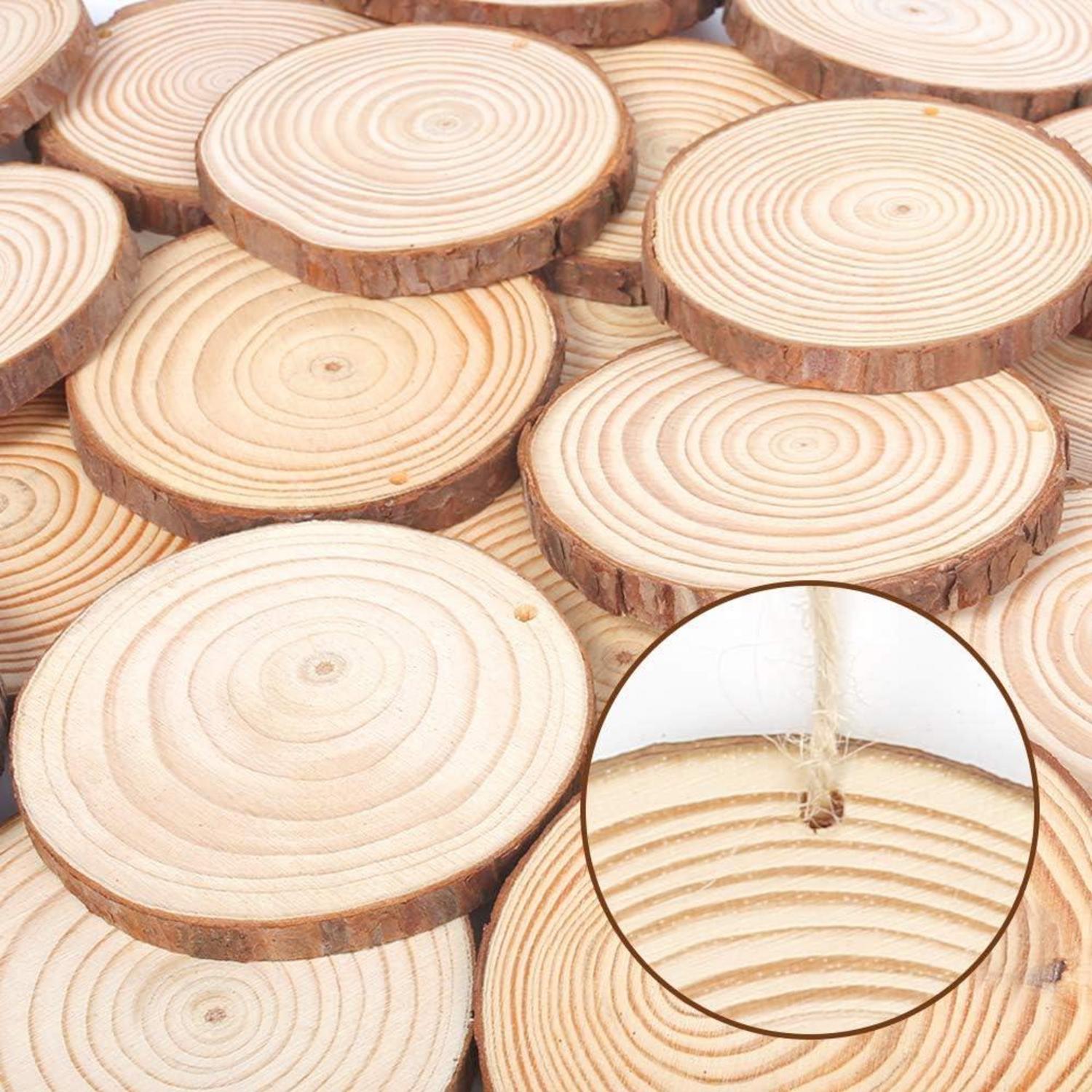 Holzscheiben 36 STK. DIY Handwerk Basteln Hochzeit Weihnachten