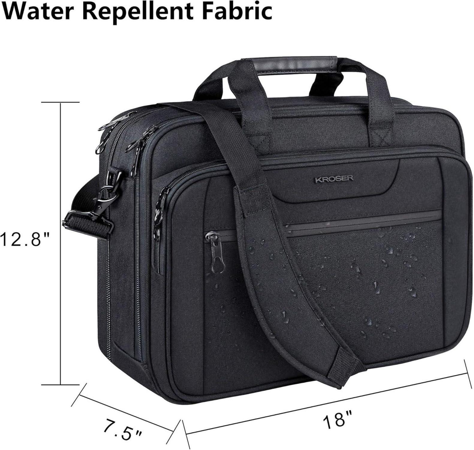 Wasserdichte Laptop Aktentasche 17,3 Zoll Schwarz Umhängetasche