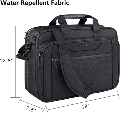 Wasserdichte Laptop Aktentasche 17,3 Zoll Schwarz Umhängetasche