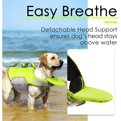 ThinkPet Hund Schwimmweste Rettungsweste mit Auftrieb Grün