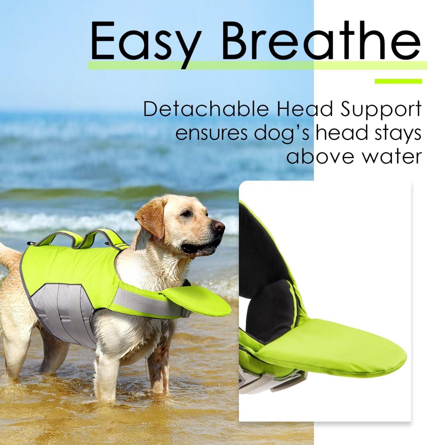 ThinkPet Hund Schwimmweste Rettungsweste Reflektierend Grün