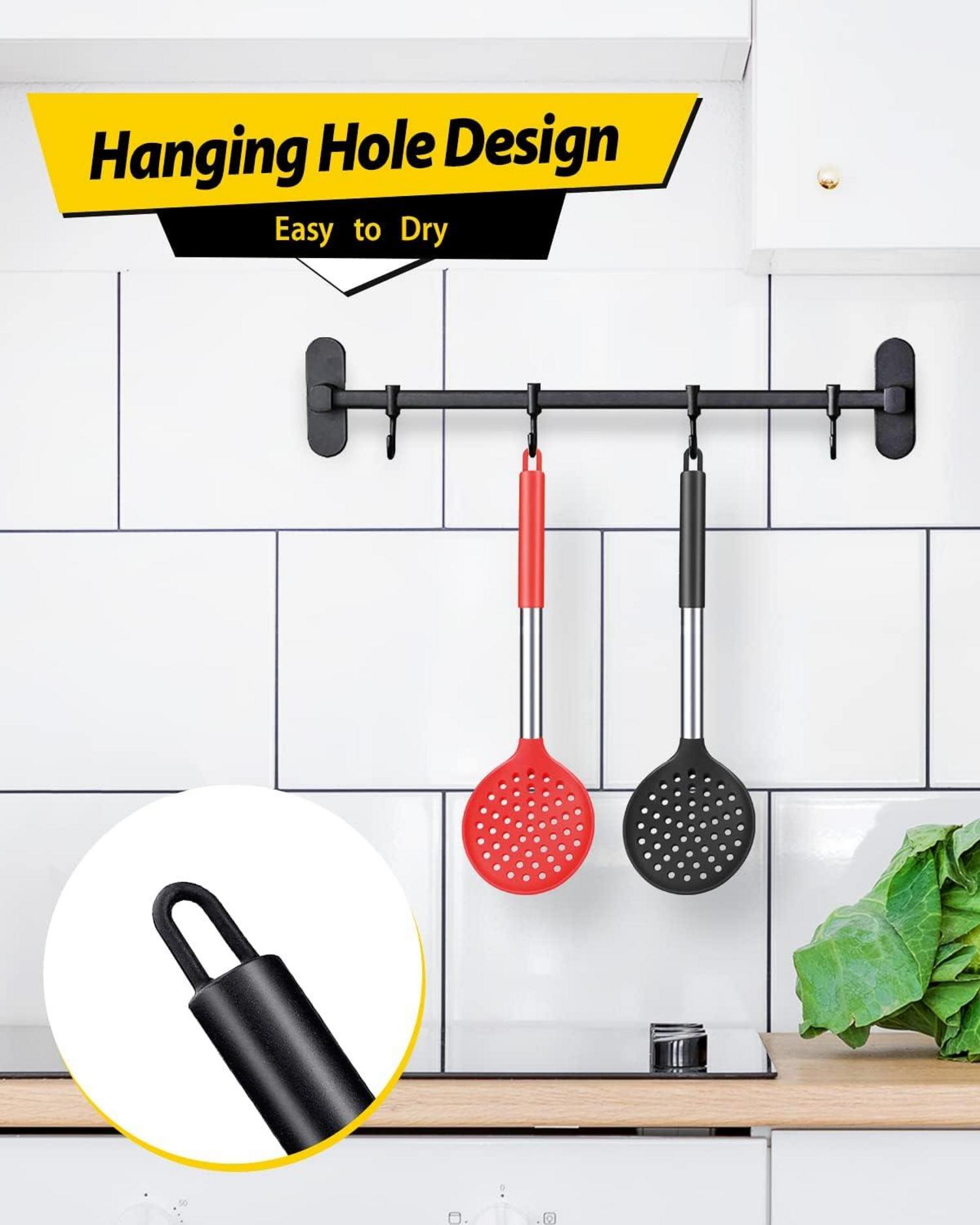 Küchen Schlitzlöffel Set, Hochhitzebeständig, BPA-frei, Antihaft