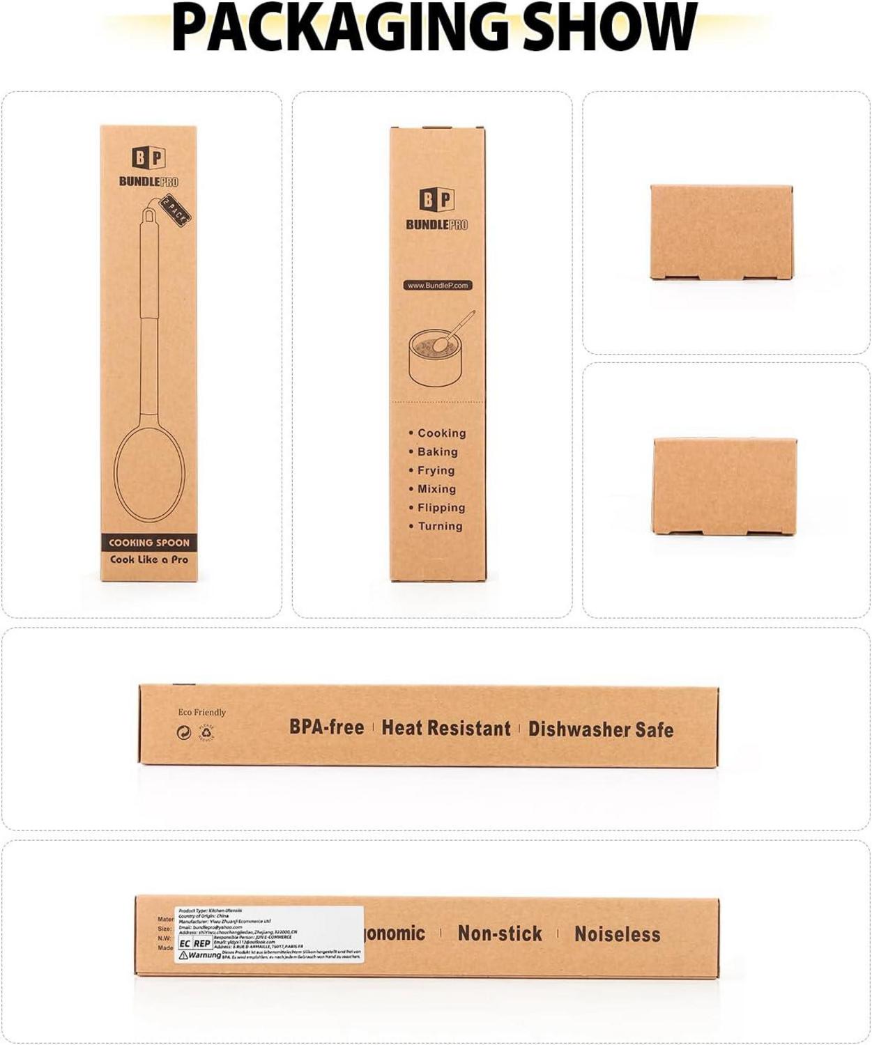 Silikon-Kochlöffel Set Antihaft Hitzebeständig 2er Pack