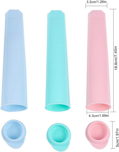 Eisformen Silikon Wassereis 6er Set Stieleisformer Bunt