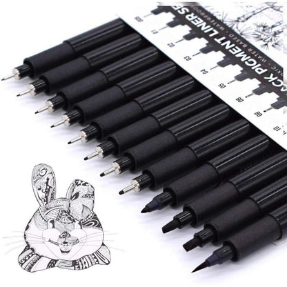 TWOHANDS Schwarz Fineliner Stifte