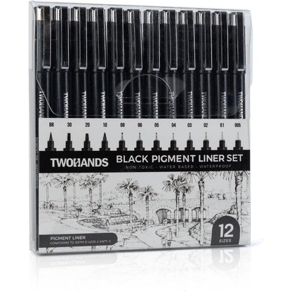 TWOHANDS Schwarz Fineliner Stifte