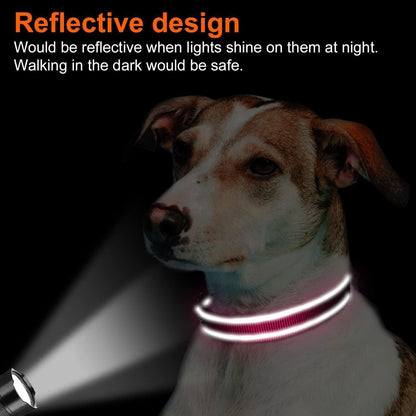 Gepolstertes Hundehalsband Neopren Nylon Reflektierend Verstellbar Hotpink S