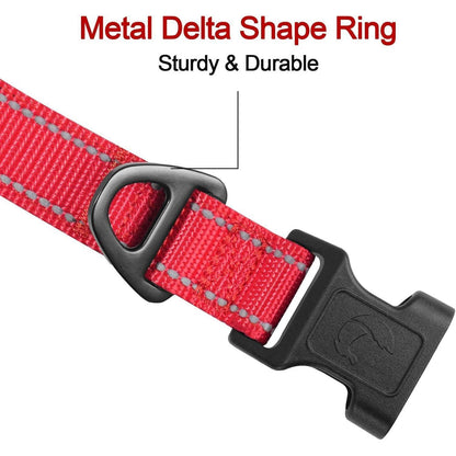 Joytale Reflektierendes Hundehalsband XS in Rot - Nylon mit