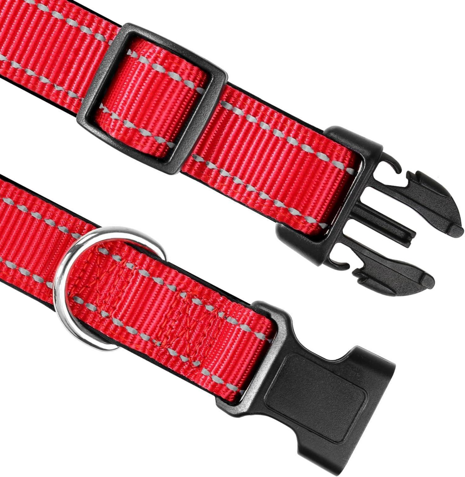 Reflektierendes Hundehalsband für Welpen, XS, Rot