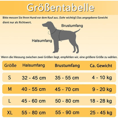 Funfox Hundegeschirr XL Schwarz Anti Zug Reflektierend