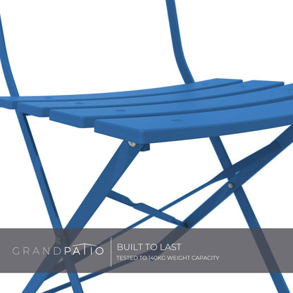 Bistro Set 3 Stück Gartenmöbel Tisch 2 Stühle Premium Stahl Klappbar