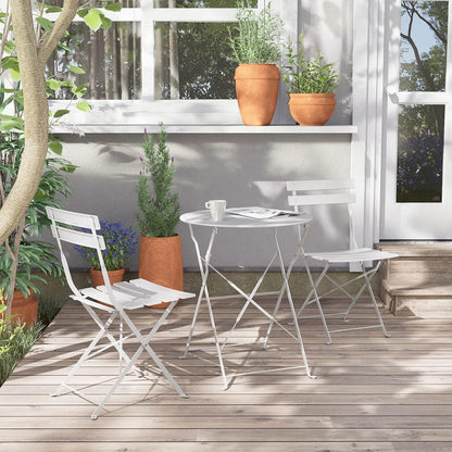 Gartenmöbel Set 3-teilig Stahl Klappbar