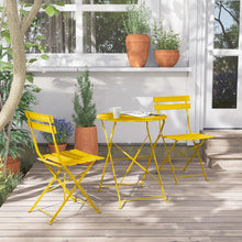 3tlg. Bistro-Set Gartenmöbel Stahl Klappbar Balkonset Gelb