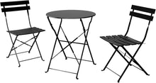 Bistro Set Premium Stahl Klappbar Schwarz
