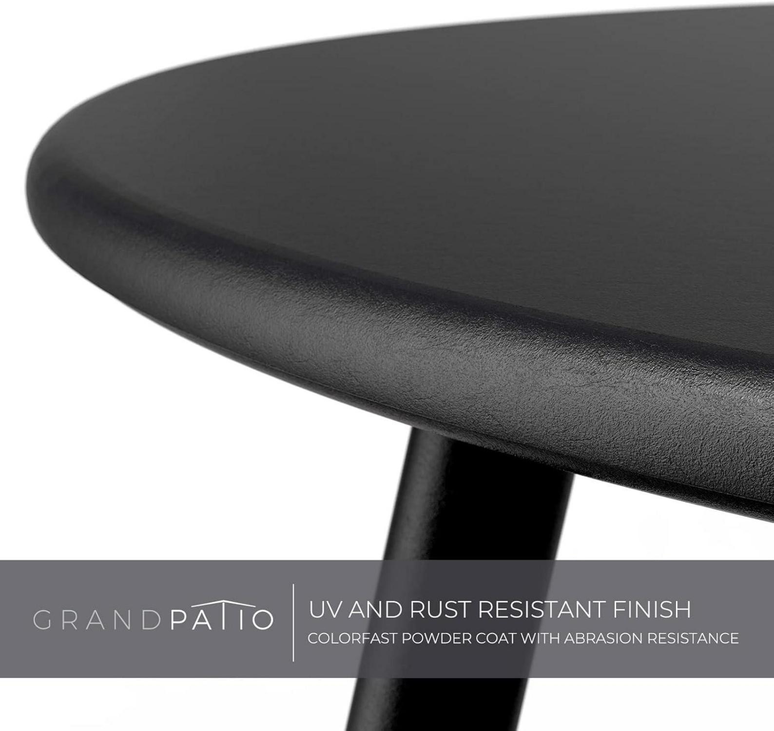 Beistelltisch Garten Kaffeetisch Rund Schwarz Outdoor Wohnzimmer Couchtisch