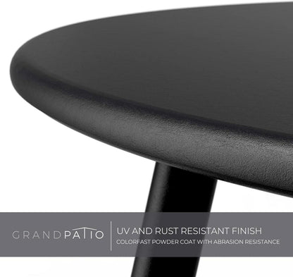 Beistelltisch Garten Kaffeetisch Rund Schwarz Outdoor Wohnzimmer Couchtisch