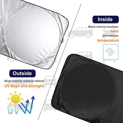LEWONPO Auto Sonnenschutz für Frontscheibe 150x70cm UV-Schutz SUV Truck