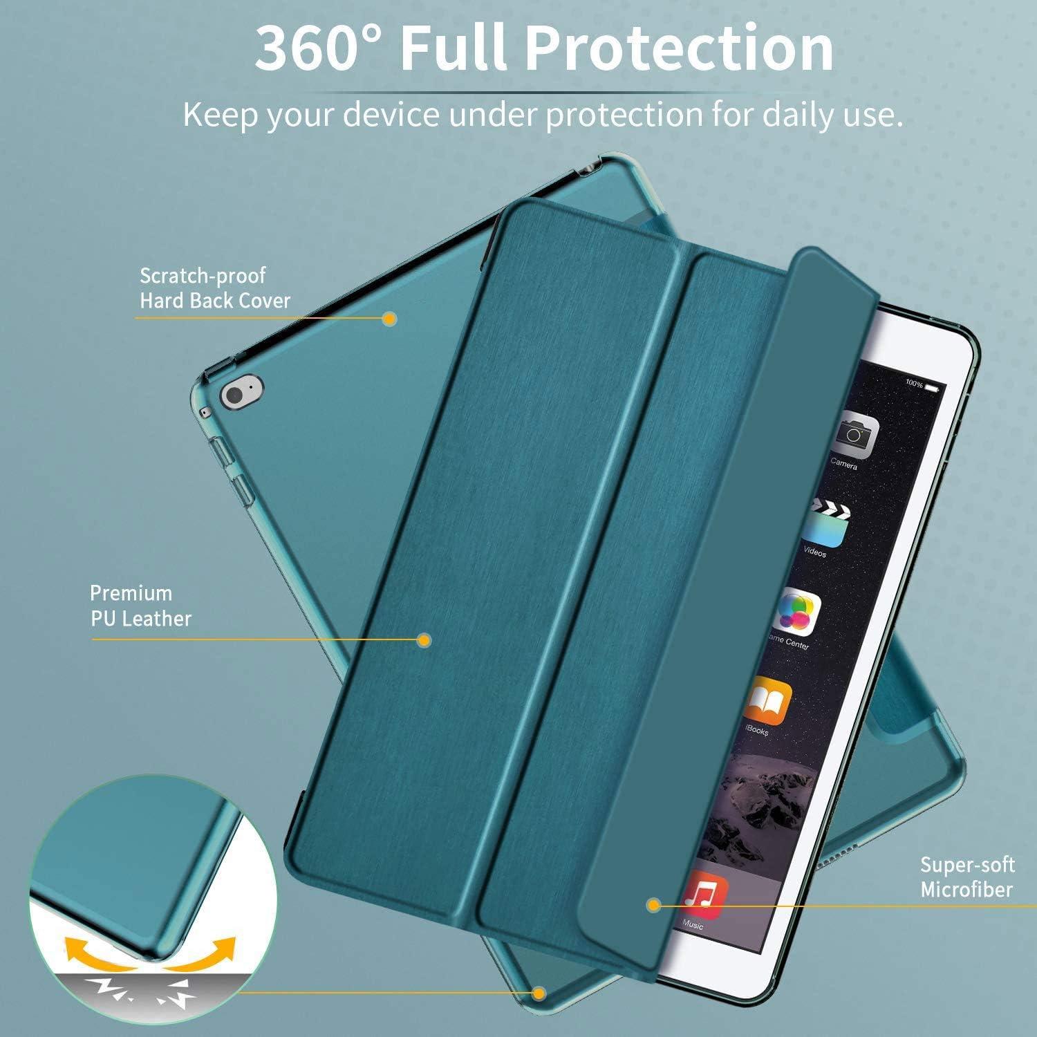 EasyAcc iPad Air 2 Hülle Ultra Dünn Matt Rückseite Abdeckung Blau
