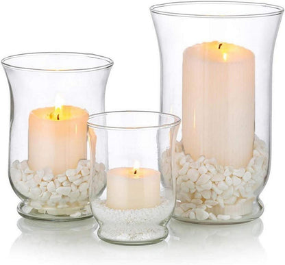 3er Set Glaskerzenhalter Hurricane Candleholder für Home Decor