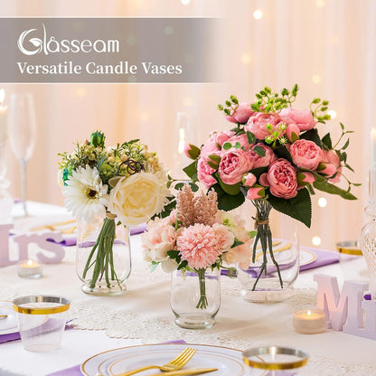 3er Set Glaskerzenhalter Hurricane Candleholder für Home Decor