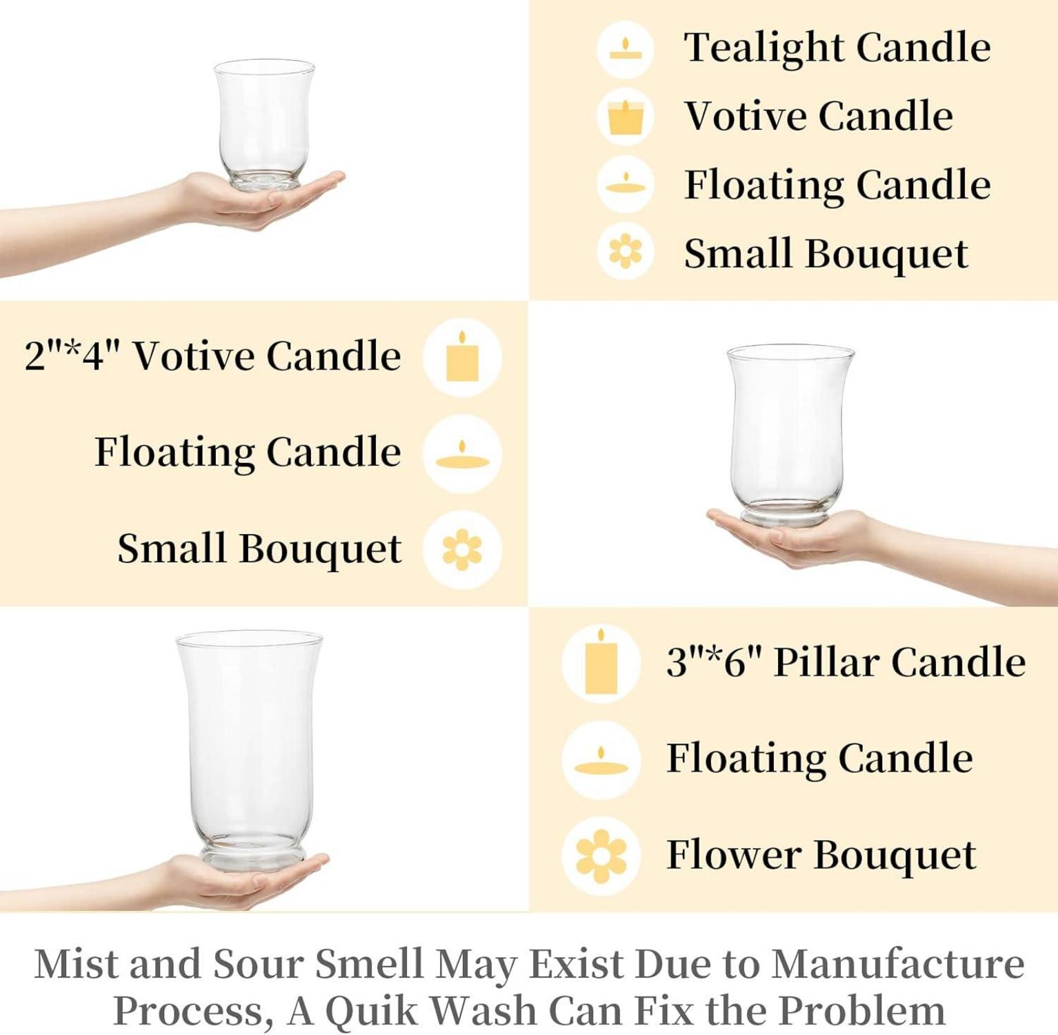 Glaskerzenhalter Set (3 Stück) Hurricane Candleholder Mehrfachverwendbar Elegantes Klarglas für Hochzeit & Wohnkultur