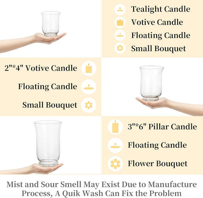 Glaskerzenhalter Set (3 Stück) Hurricane Candleholder Mehrfachverwendbar Elegantes Klarglas für Hochzeit & Wohnkultur