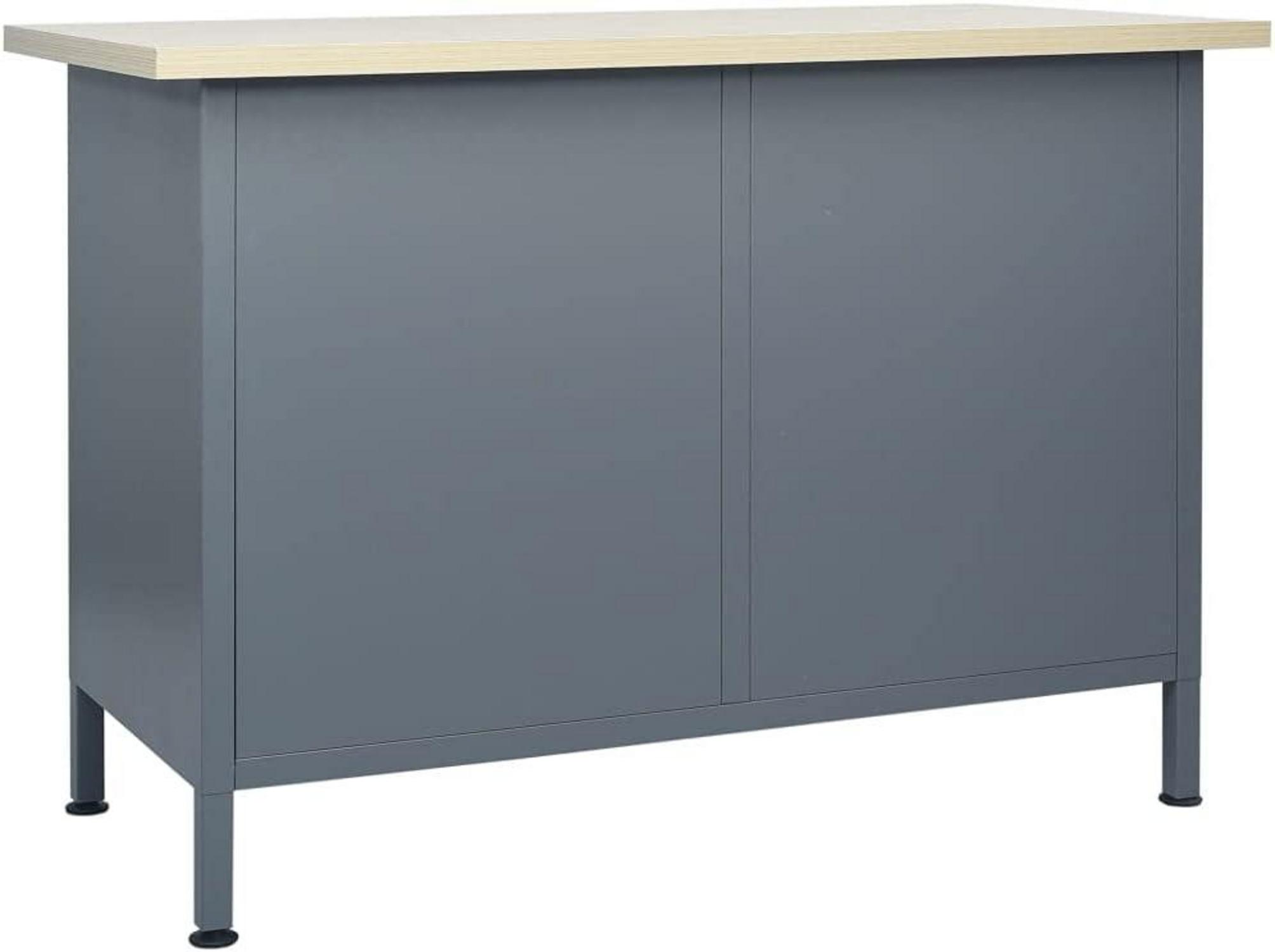 Werkbank mit Schubladen und Schränken Schwarz 120x60x85cm Stahl