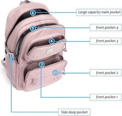 JANSBEN Schulrucksack Damen Herren Wasserdicht Nylon 30L