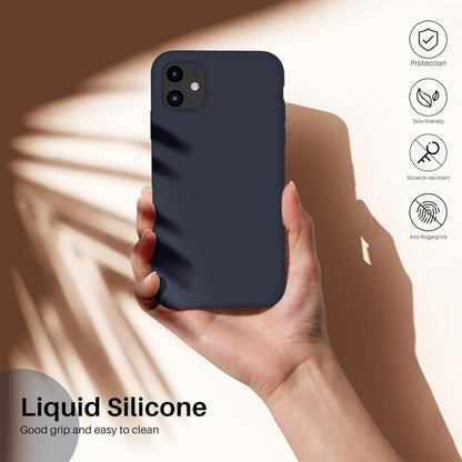 ORNARTO iPhone 11 Silikon Hülle Flüssig Silikon Schutz 6,1 Zoll - Mitternachtsblau