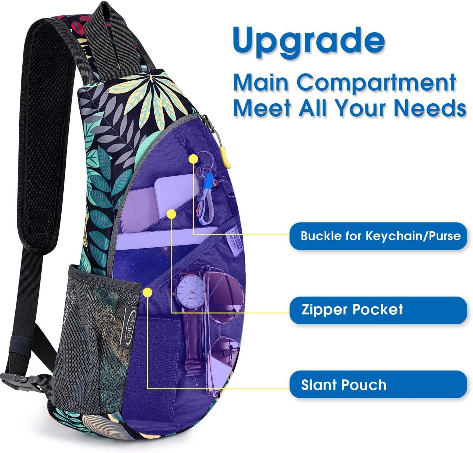 Leichte Brusttasche Sling Rucksack für Wandern Radfahren