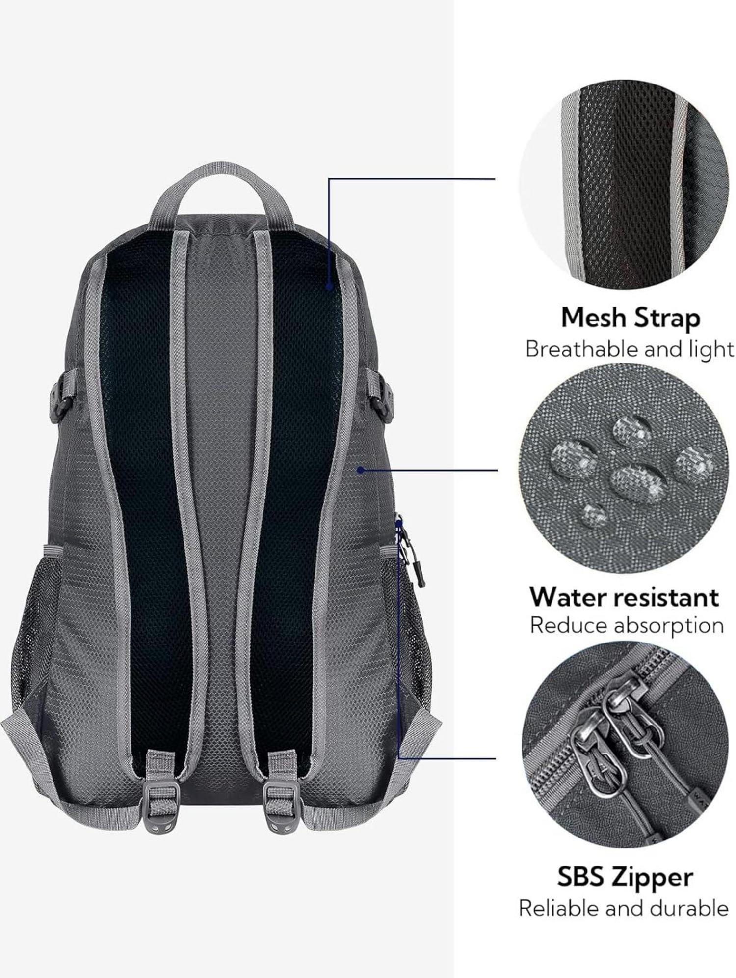 Ultraleichter Faltbarer 20L Rucksack Outdoor Trekking Sport Grau