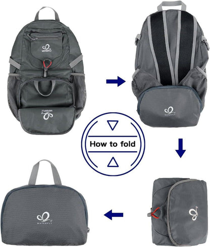 Ultraleichter Faltbarer 20L Rucksack Grau Outdoor Trekking Wandern
