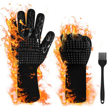 Grillhandschuhe Hitzebeständig bis 800°C 2er Set - Schwarz