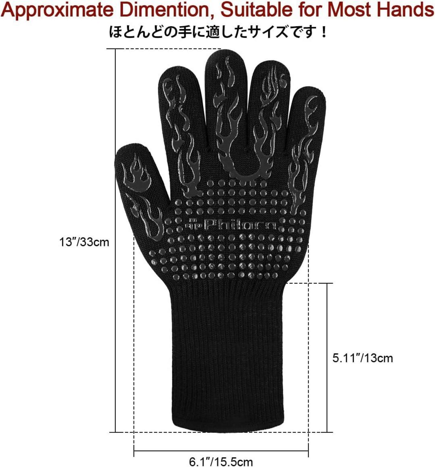 Grillhandschuhe Hitzebeständig 800°C 2er Set Leder BBQ Kochen Schweißen