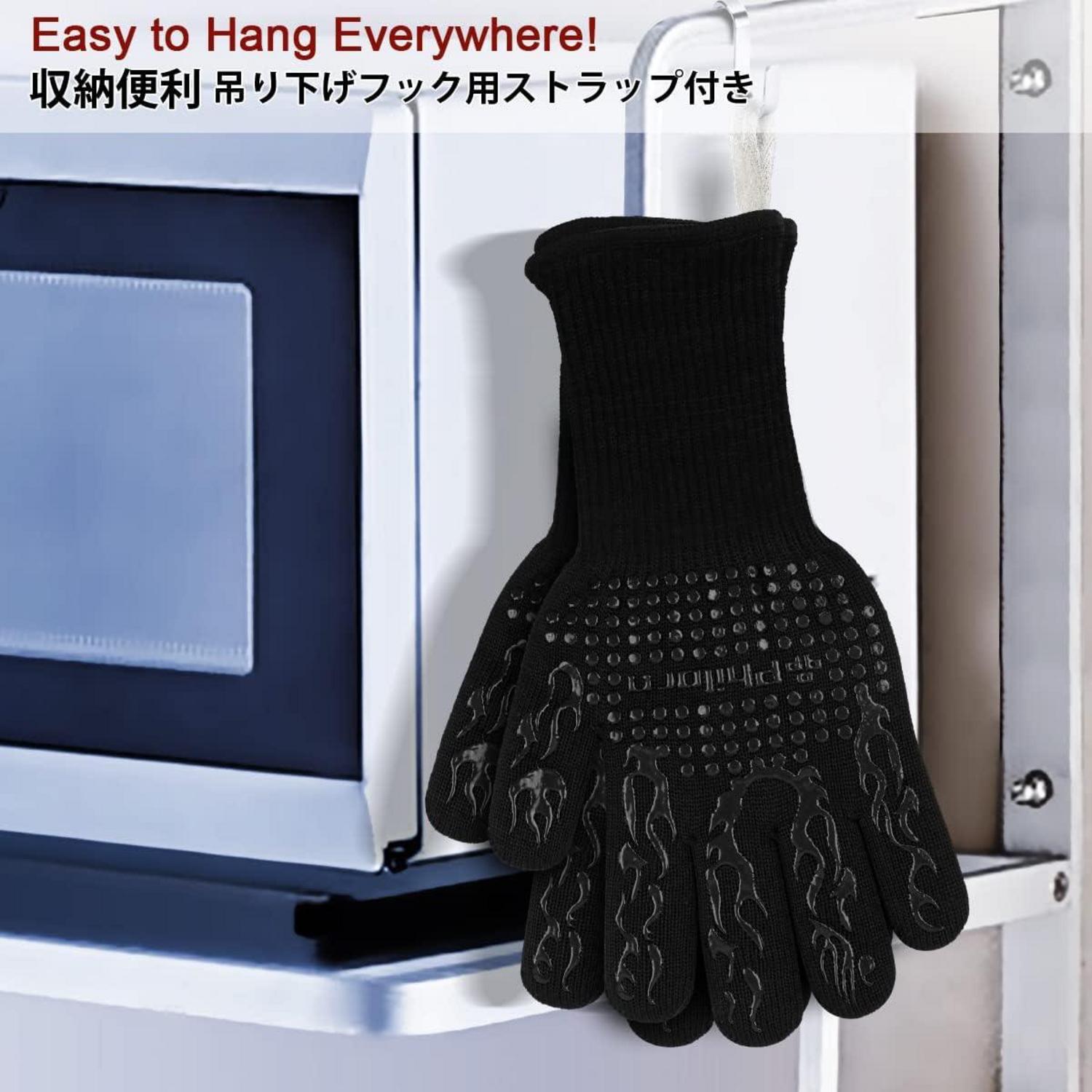 Grillhandschuhe Hitzebeständig 800°C 2er Set Leder BBQ Kochen Schweißen