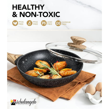 Bratpfanne 20cm mit Deckel, Antihaft-Pfanne aus