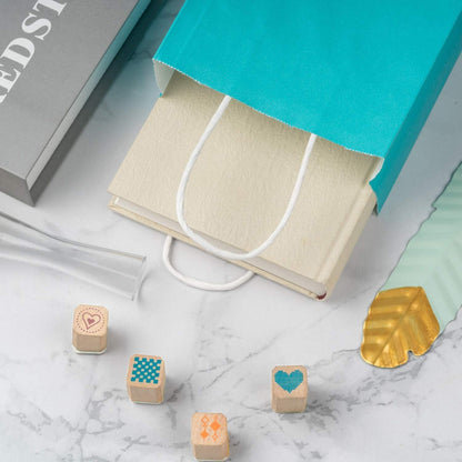 Medium Kraft Geschenktüten 21x11x27 cm Blau 25