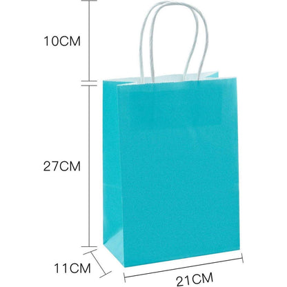 Medium Kraft Geschenktüten 21x11x27 cm Blau 25