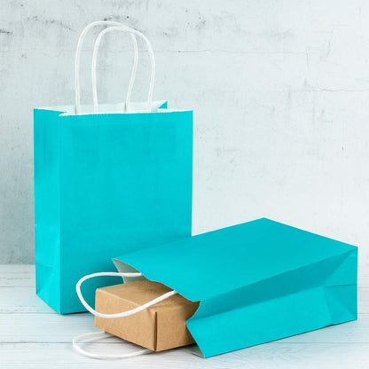 Medium Kraft Geschenktüten 21x11x27 cm Blau 25