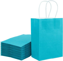 Kraft Geschenktüten 25 Stück Set 21x11x27 cm Blue mit Griffen