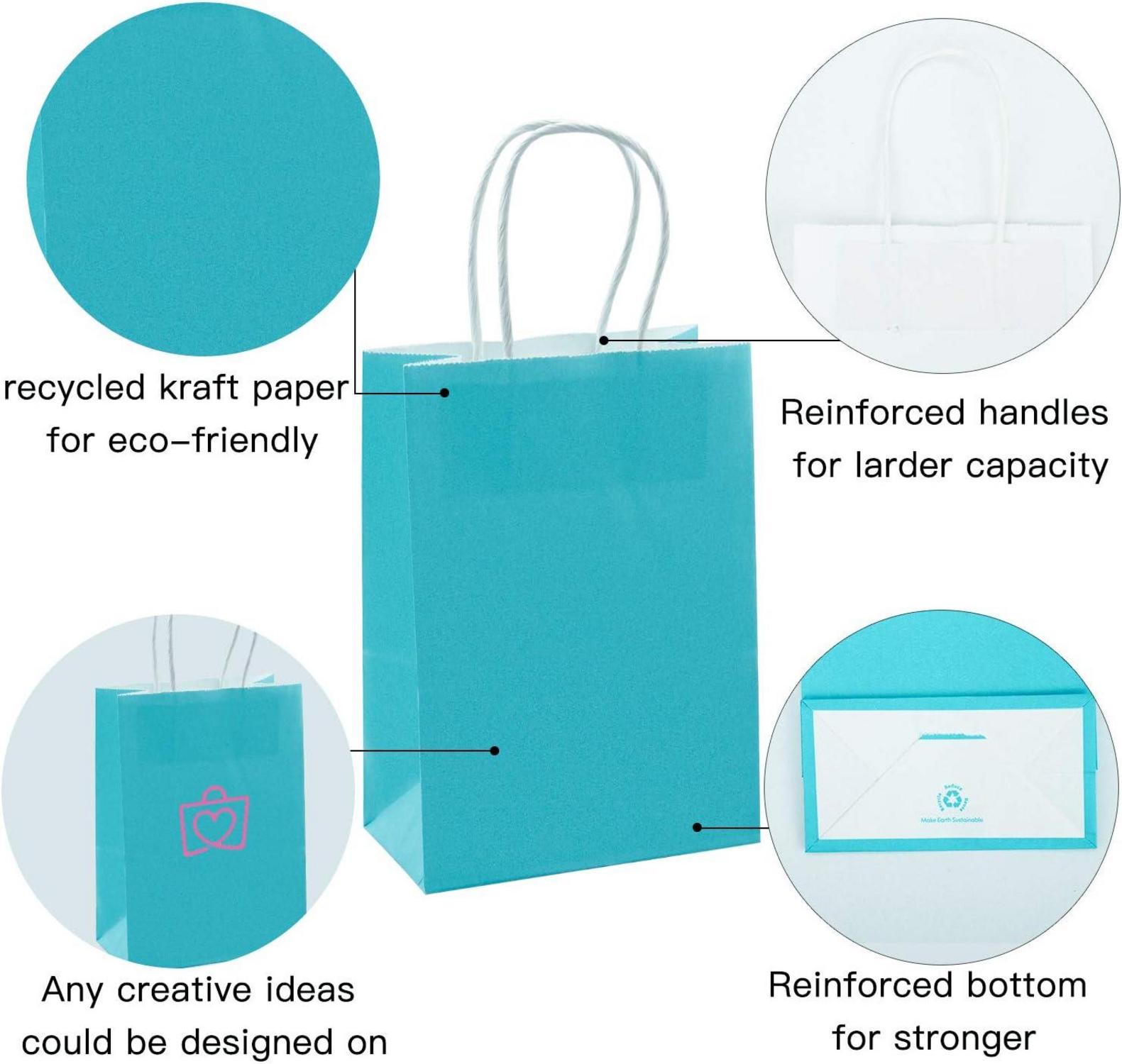 Kraft Blue Papiertüten 25 Stk. 21x11x27 cm Geschenktüten Bulk Hochzeit