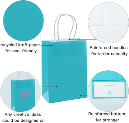 Kraft Blue Papiertüten 25 Stk. 21x11x27 cm Geschenktüten Bulk Hochzeit