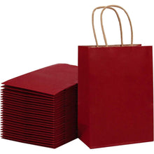 Kraftpapier Geschenktüten Rot 15x8x21 cm Set 25