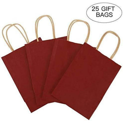 Kraftpapier Geschenktüten Rot 15x8x21 cm Set 25