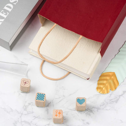 Kraftpapier Geschenktüten Rot 15x8x21 cm Set 25